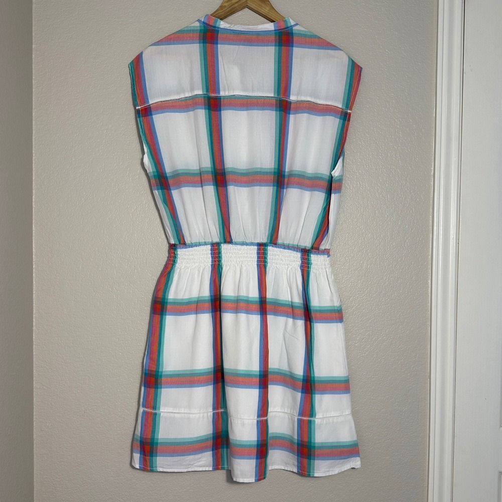 Hatley Womens L Plaid Sleeveless Smocked Waist Abbey Shirt Dress Preppy Retro - Picture 4 of 11